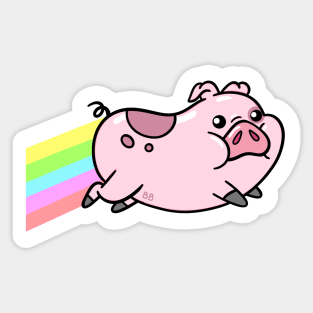 Happy Rainbow Pig Sticker